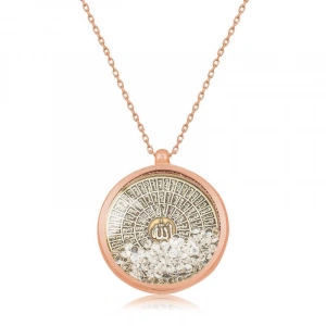 Kadın Gümüş Rose Esmaül Hüsna Bayan Kolye