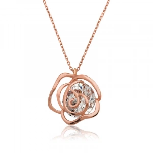 Kadın ​Gümüş Rose Gül Kadın Kolye