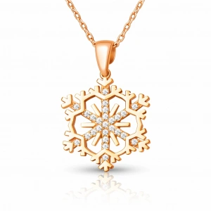 Kadın Gümüş Rose Kar Tanesi Kadın Kolye