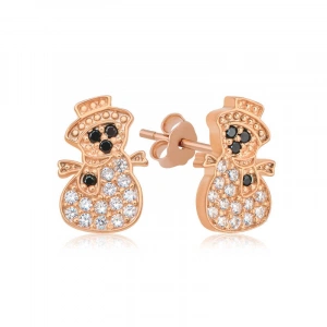 Kadın Gümüş Rose Kardan Adam Kadın Küpe