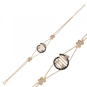 Kadın Gümüş Rose Kelebek Bayan Bileklik