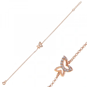 Kadın ​Gümüş Rose Kelebek Kadın Bileklik