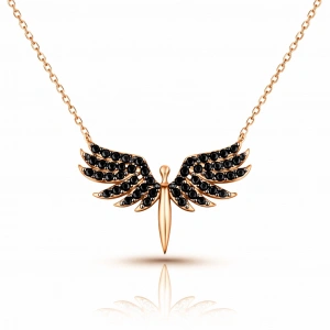 Kadın Gümüş Rose Mikail Meleği Bayan Kolye