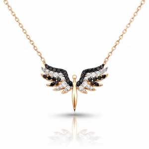 Kadın ​Gümüş Rose Mikail Meleği Bayan Kolye