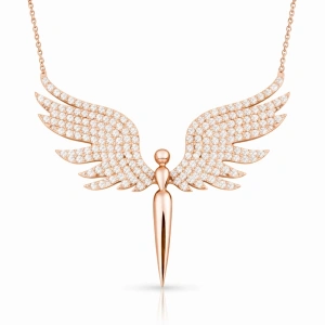 Kadın Gümüş Rose Mikail Meleği Kadın Kolye