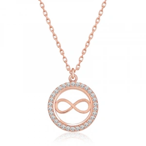 Kadın Gümüş Rose Minik Sonsuzluk Bayan Kolye