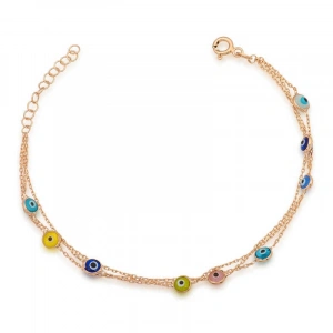 Kadın Gümüş Rose Nazar Bayan Bileklik