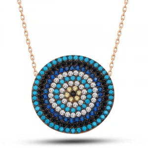 Kadın ​Gümüş Rose Nazar Kadın Kolye