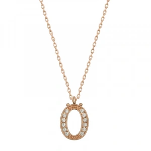 Kadın Gümüş Rose Ö Harfi Kadın Kolye
