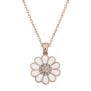 Kadın Gümüş Rose Papatya Kadın Kolye