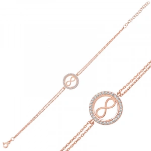 Kadın Gümüş Rose Sonsuzluk Bayan Bileklik