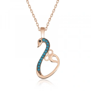 Kadın Gümüş Rose Sonsuzluk Kadın Kuğu Kolye