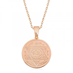 Kadın ​Gümüş Rose Süleyman Mührü Kolye