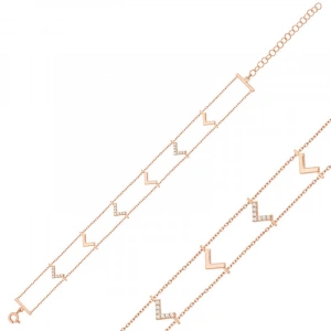 Kadın Gümüş Rose V Bayan Bileklik