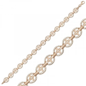 Kadın Gümüş Rose Yuvarlak Su Yolu Bayan Bileklik