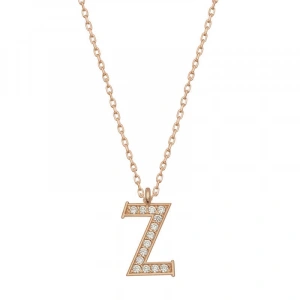 Kadın Gümüş Rose Z Harfi Kadın Kolye