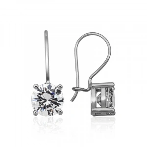 Kadın ​Gümüş Sallantılı Tek Taş Küpe