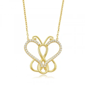 Kadın Gümüş Sonsuzluk Kelebek Bayan Kolye