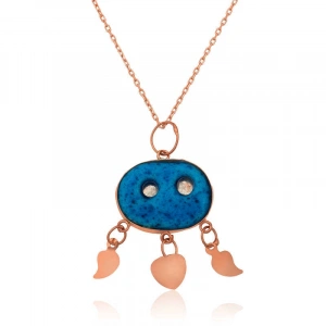 Kadın Gümüş Süryani Gözü Kolye