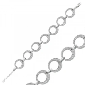 Kadın Gümüş Taşlı Halka Bayan Bileklik