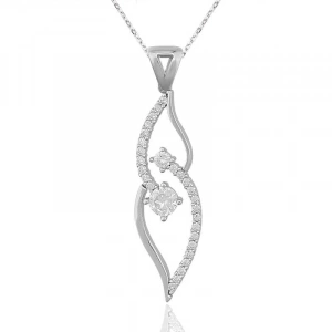 Kadın Gümüş Tek Taş Bayan Kolye