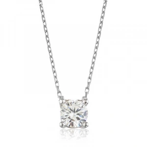 Kadın Gümüş Tek Taş Bayan Kolye