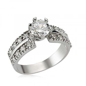 Kadın Gümüş Tek Taş Bayan Yüzük