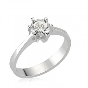 Kadın Gümüş Tek Taş Bayan Yüzük