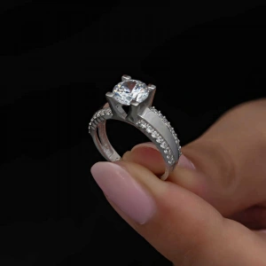 Kadın Gümüş Tek Taş Kadın Yüzük