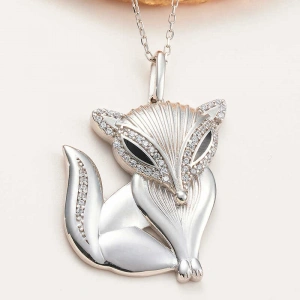 Kadın Gümüş Tilki Kadın Kolye