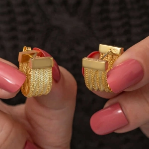 Kadın Gümüş Trabzon Hasır Çivili Kadın Küpe