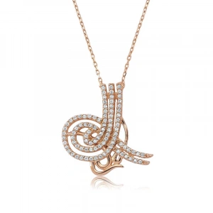 Kadın Gümüş Tuğralı Bayan Kolye