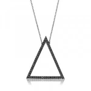 Kadın Gümüş Üçgen Kadın Kolye