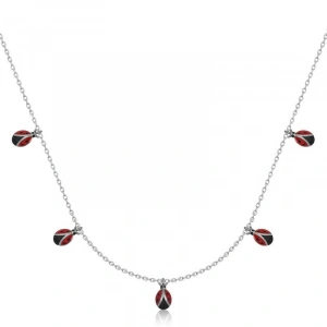 Kadın Gümüş Uğur Böceği Şans Kadın Kolye