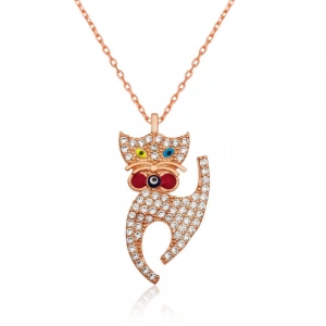 Kadın Gümüş Van Kedisi Kolye