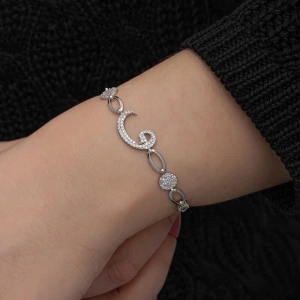 Kadın Gümüş Vav Kadın Bileklik