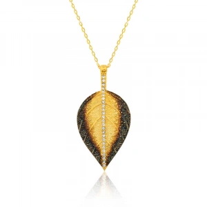 Kadın Gümüş Yaprak Bayan Kolye