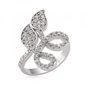 Kadın Gümüş Yaprak Bayan Yüzük