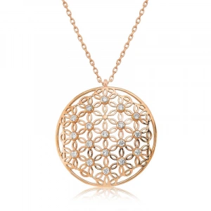 Kadın Gümüş Yaşam Çiçeği Bayan Kolye