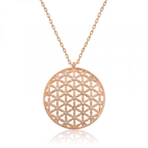 Kadın ​​​Gümüş Yaşam Çiçeği Kolye