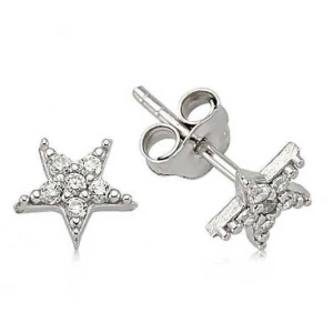 Kadın Gümüş Yıldız Çivili Küpe