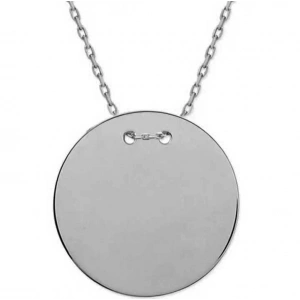 Kadın Gümüş Yuvarlak Plaka Kolye