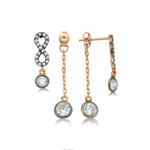 Kadın Gümüş Zincirli Sonsuzluk Bayan Küpe