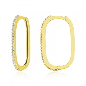 Kadın Gümüş Zirkon Taşlı Halka Kadın Küpe