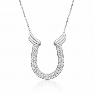 Kadın Gümüş Zirkon Taşlı Nal Kadın Kolye
