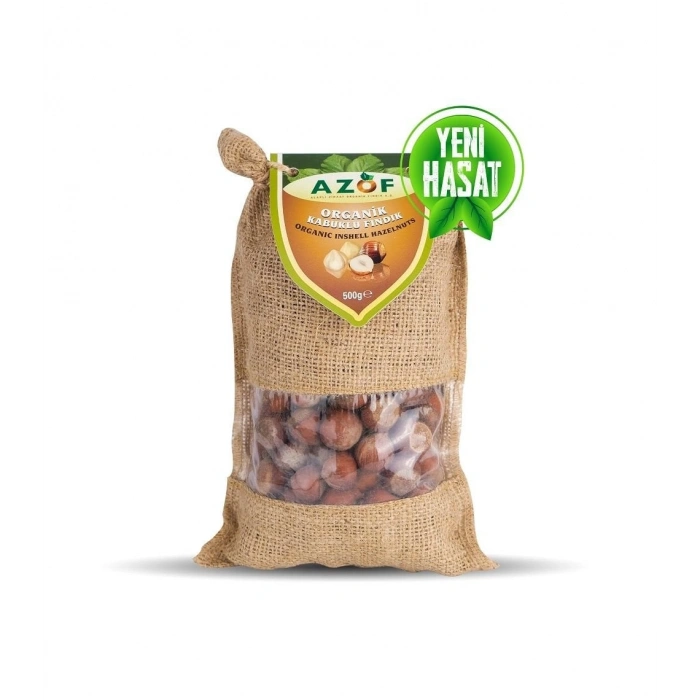 Azof Organik Kabuklu Fındık 500 gr Yeni Hasat