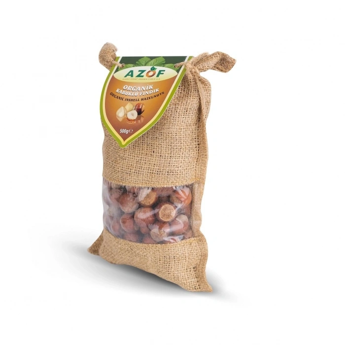 Azof Organik Kabuklu Fındık 500 gr Yeni Hasat