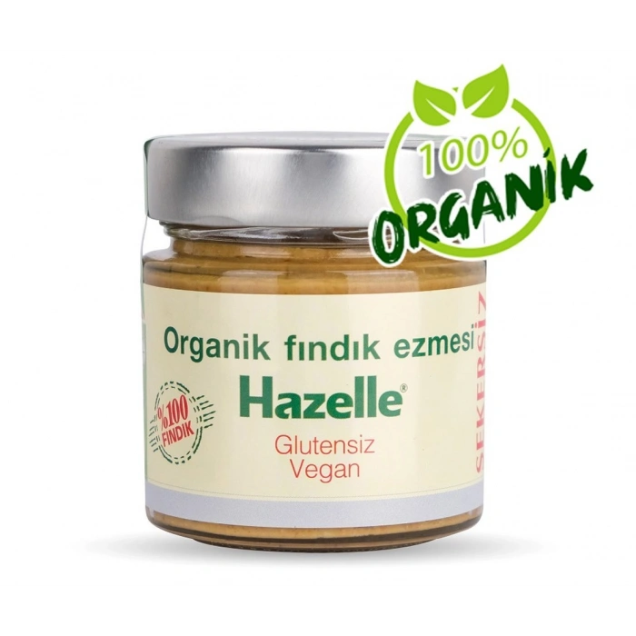Hazelle Şekersiz Organik Fındık Ezmesi 200 gr (%100 Fındık) Glutensiz