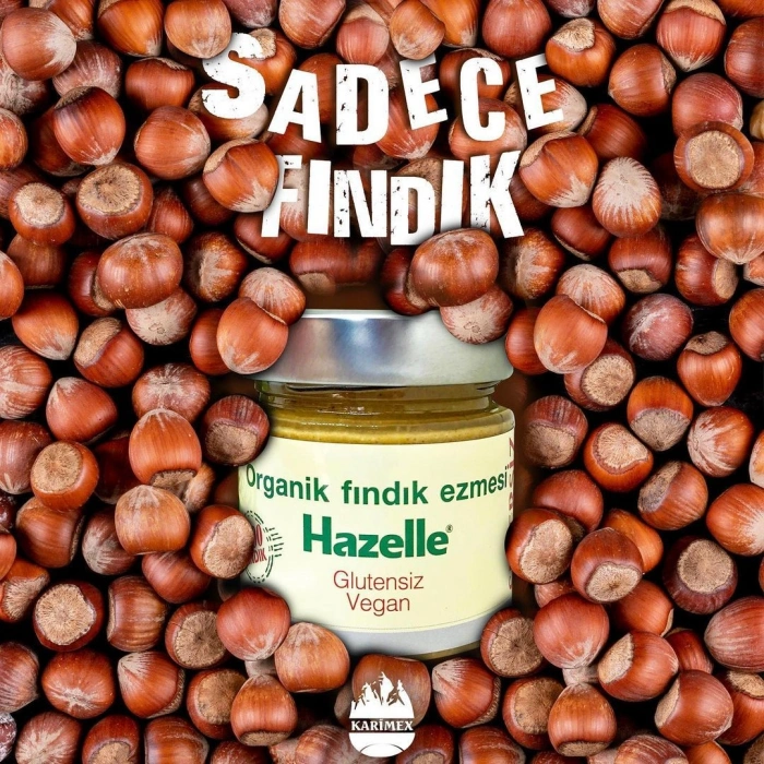 Hazelle Şekersiz Organik Fındık Ezmesi 200 gr (%100 Fındık) Glutensiz