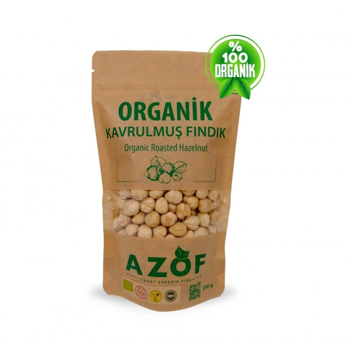 Azof Organik Kavrulmuş İç Fındık 250 gr Kraft Paket